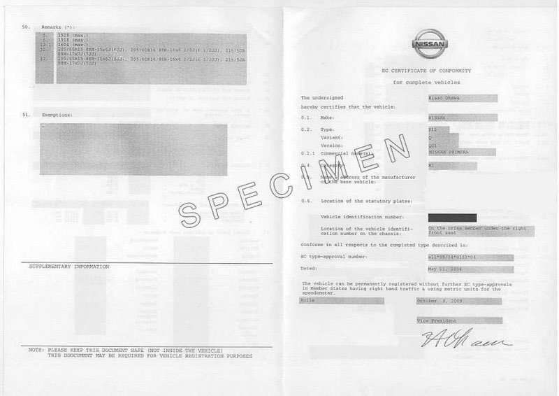 Voiture Nissan importée : obtenir le certificat de conformité Nissan